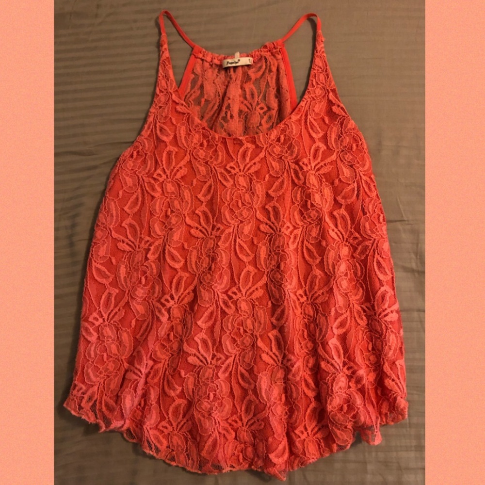 Lacey Orange Flownsy Tank Top